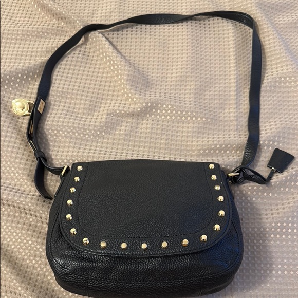 Michael Kors Handbags - Michael Kors Black and Gold Crossbody Bag with Studded Accents